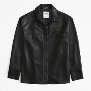 Abercrombie Oversized Vegan Leather Shirt Jacket - NWOT